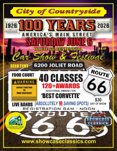 Saturday, June 6th - Countryside Route 66 Centennial Car & Bike Show Flyer